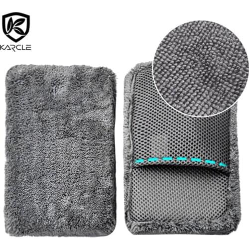 Car Wash SpongeMesh Cloth Soft Large Cleaning Honeycomb Coral Car Thick Sponge With Pocket Auto Wash Tools Absorbent Polishing