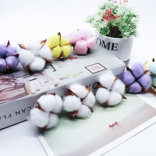 Cotton head artificial flower natural dried flower cotton home Christmas supplies decor DIY garland wreath flower wall material