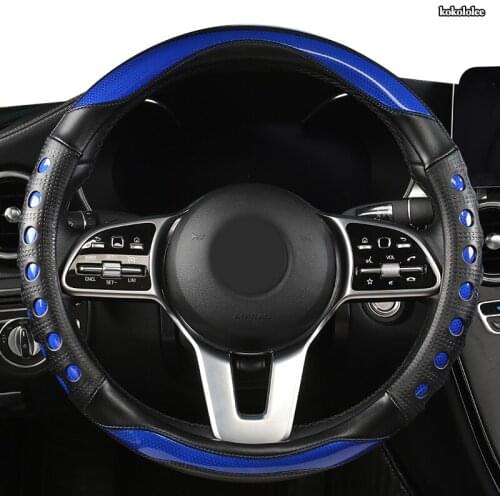 Kokololee Microfiber Leather Car Steering Wheel Cover For Jaguar XF XE F Pace XJ X-type Ruitar E Pace Emblem S-type