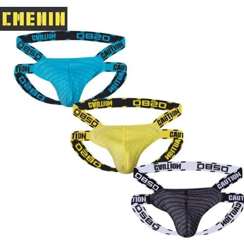 3PCS Popular Cotton Underpants Gay Men Sexy Mans Underwear Thong Men Jockstrap Low waist Mens Thongs And G strings Top BS3116