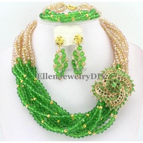 Twisted African Beads Jewelry Set Crystal Beads Necklace Set African Jewelry Set Crystal Jewelry Set W7607
