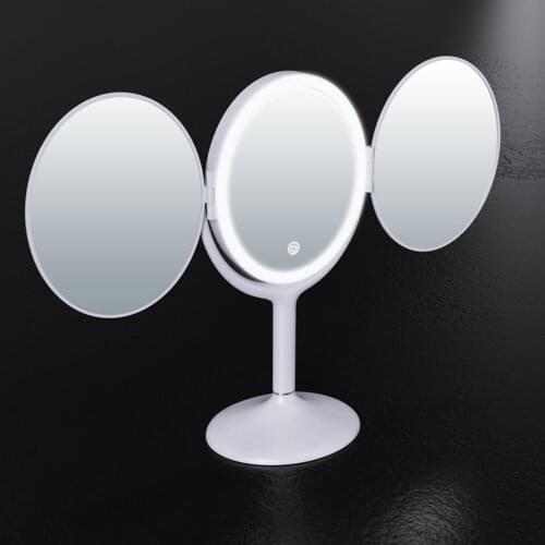 Makeup Trifold Mirror 1X/2X Magnification Cosmetic Mirror Battery Powered