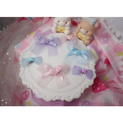 Lolita Lace Star Hairpin Cute Bowknot Hair Accessories Hair Side Clip Hair Clip Cosplay hair Accessories D286