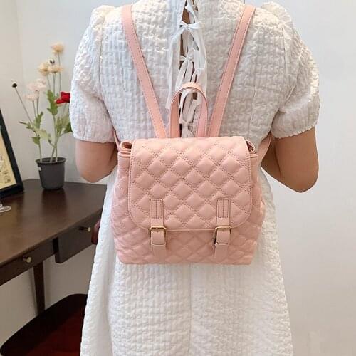 Fashion Schoolbag Brand Lingge Backpacks for Women High Quality Leather Women Bookbag Designer Handbag and Purse Bookbag