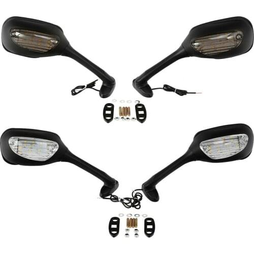 Motorcycle Rear View Mirrors With LED Turn Signals For Suzuki GSXR600 750 2006-2015 GSXR1000 2005-2015
