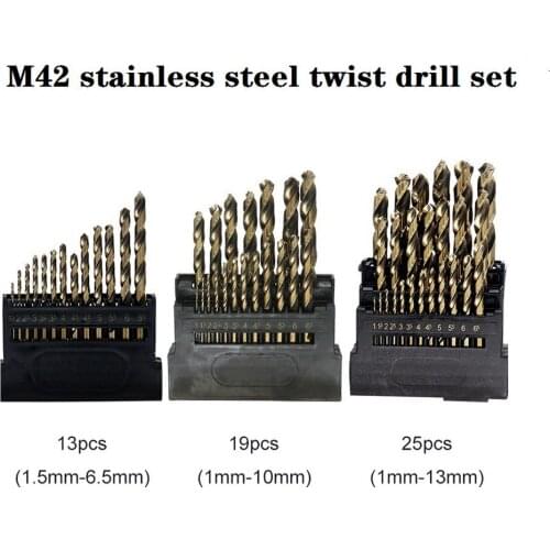 13pcs Twist Drill Bit Set M42 HSS for Metal Contain 8% High Cobalt Copper Iron Tools Electric Screwdriver Drill Wind Bit