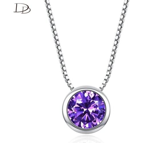 DODO Single AAA Zircon Round Short Clavicle Chain Necklace Women Purple Pink Austrian Crystal Kpop Trendy Wedding Jewelry N88