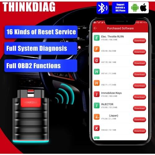 Thinkdiag Full System OBD2 Diagnostic Tool With 3 Free Software with 15 maintenance functions powerful than Easydiag