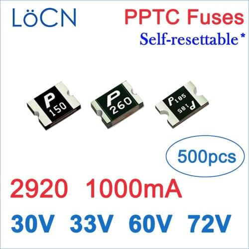 Fuses PPTC 2920 1A 1000mA 30V 33V 60V 72V SMD self Resettable Made in china high quality 500pcs LoCN