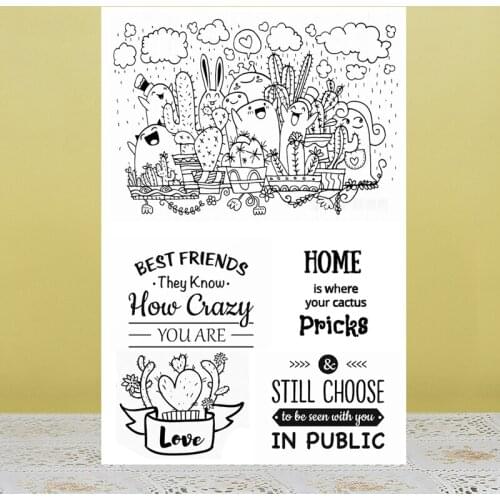 Transparent stamps Cactus Friends New 2020 Rubber Silicone Seal for DIY Scrapbooking Card Making Album Decor Crafts