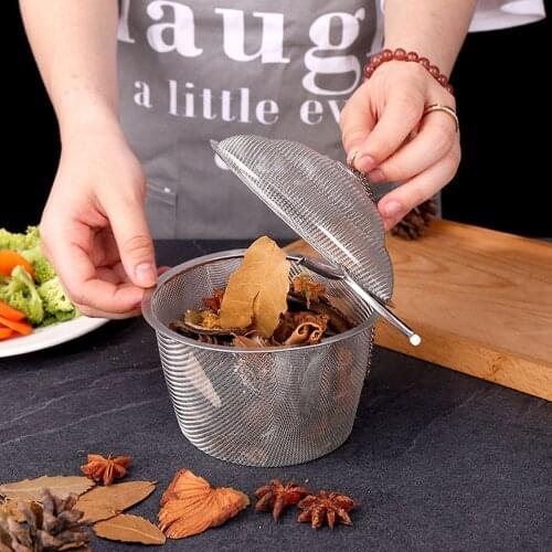 304 Stainless Steel Tea Strainer Infuser Kitchen Tools Seasoning Ball Mesh Spice Cooking Herbal Tea Tea Tools Ball With Chain