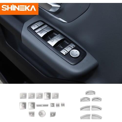 SHINEKA ABS Chrome Car Window Lift Button Switch Sequin Decoration Cover Stickers Interior Accessories For Dodge RAM 1500 2010