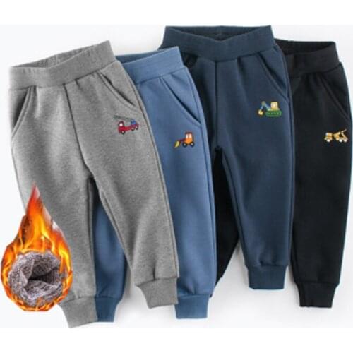 2 6 4 8Y Embroidery Pants Baby Boy Trousers Plus Velvet Thick Warm Winter Baby Childrens Trousers Kids Baby Boy Warm Pants