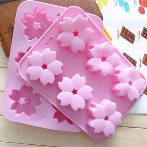 Flowers Silicone Cake Mold Handmade Soap Molds Six Cherry Blossom Jelly Mould Cake Making