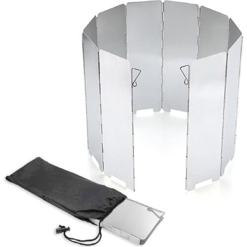 Fold Camping Cooker BBQ Gas Stove Wind Shield Screen Aluminium Alloy Windproof Foldable Outdoor Windshield Screen Protector
