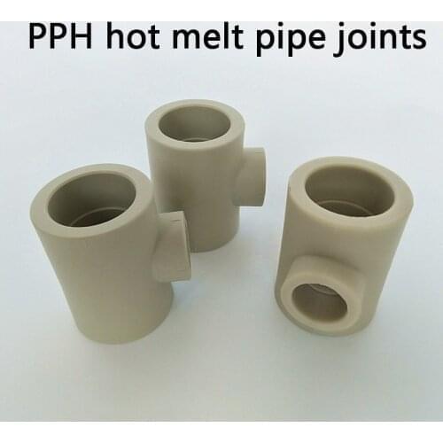 PPH hot melt pipe joints Water Supply Pipe Fittings Equal Tee Connectors Plastic Joint Irrigation Water Parts 1 Pcs