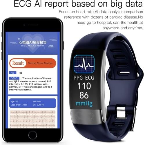 High quality ECG Smart band watch Heart Rate Monitor PPG Smart Bracelet Blood Pressure Clock 2020 Newest Waterproof Wristband