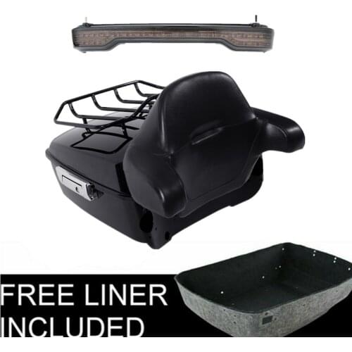 Motorcycle King Tour Pack Trunk Backrest Rack Brake Tail Light For Harley Touring Road King Road Glide Street Glide 2014-2020