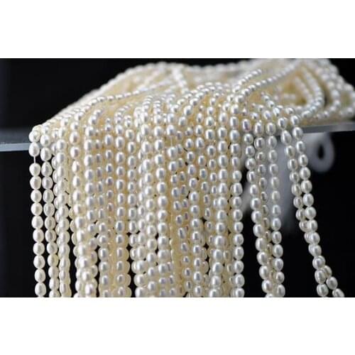 New Arrival Natural Pearl Loose Beads Rice White Freshwater Pearl 35cm One Full Strand Hot Sale DIY Women Gift Fine Jewelry