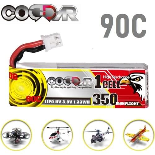 1-10Pcs CODDAR 350mAh 1S 90C/180C 3.8V HV Lipo Battery For RC FPV Racing Drone Whoop Frame Kit Tinywhoop Spare Parts