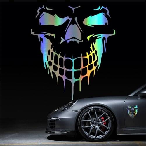 15.9*17.7CM Stickers on Car Skull 3D Car Sticker Vinyl Funny Stickers and Decals Auto Motorcycle Helmet Decals Car Styling