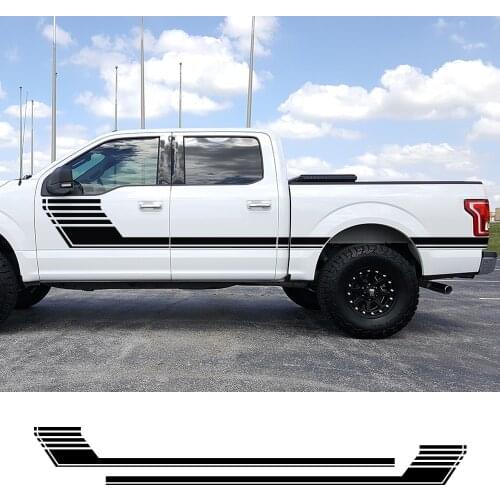 2PCS Car Door Side Hockey Stripe Graphical Vinyl Film Stickers For Ford F150 Sport Auto Body Decoration Decals Car Accessories