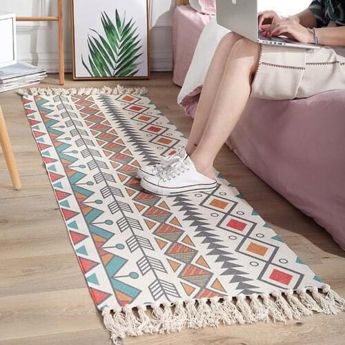 29 Ethnic Carpet Kitchen Mats For Floor Long Strip Geometric Kilim Carpets Nordic Bedroom Rug Cotton Oriental Decor Tapestry