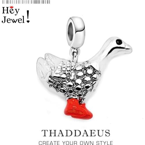 925 Sterling Silver Filigree Goose Charms Pendants For Jewelry Making Findings Bracelets Cute 2020 Handmade Accessories DIY