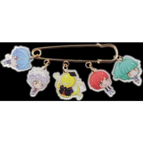 Acrylic Anime Cartoon Assassination Classroom Brooch Badge Korosensei Gold Plated Unique Girl Pupil Birthday Jewelry Gift