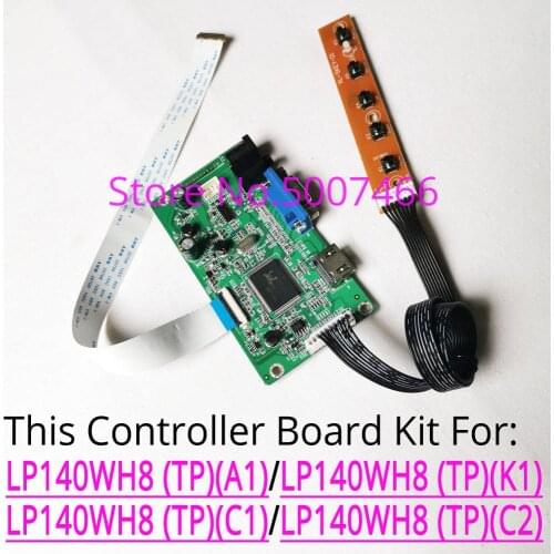For LP140WH8 (TP)(A1)/(TP)(K1)/(TP)(C1)/(TP)(C2) EDP 30-pin 1366*768 notebook LCD screen VGA display controller board kit