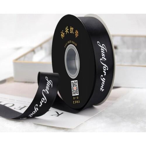 196 Colors 1 inch Double Face Satin Ribbon black