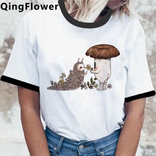 Mushroom t-shirt women plus size white t shirt harajuku kawaii aesthetic harajuku top tees summer top vintage harajuku kawaii