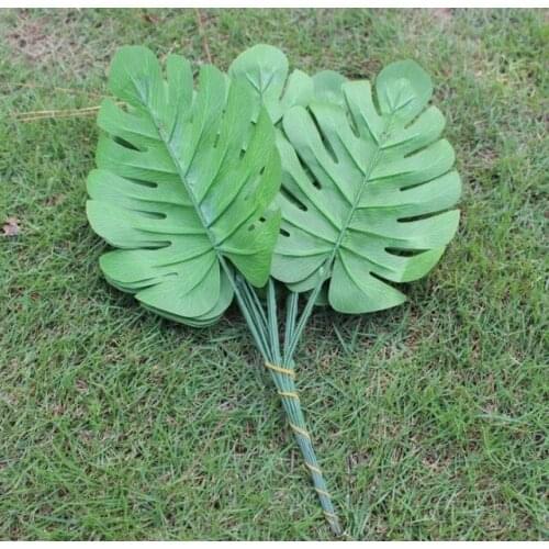 10PCS/lot Artificial Tropical Palm Leaves Simulation Leaf For Hawaiian Party Jungle Beach Theme Party Decorations Home garden