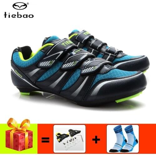 TIEBAO Road Racing Bike Shoes Ultralight Mens Breathable Athletic SPD-SL Self-locking Professional Cycling Bicycle sneakers