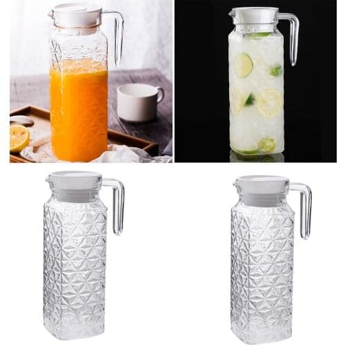 2 Pcs Water Pitcher 1.1L Juice Coffee Ice Tea Beer Serving Jar for Bar Cafe