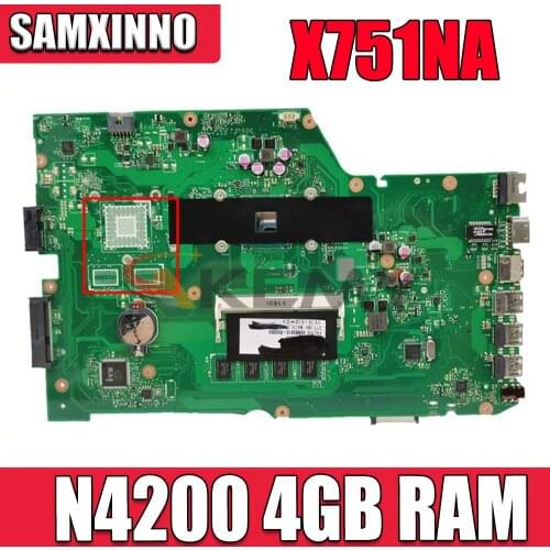X751NA Motherboard For ASUS X751NA X751NC X751NV X751N Laptop Motherboard Celeron N4200 4GB RAM 100% original Mainboard GM