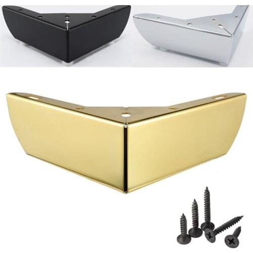 4pc Metal Furniture Leg Gold / Black Coffee Table Leg Sofa Foot Screw with Floor Protecter Pads Furniture Accessories Hardware