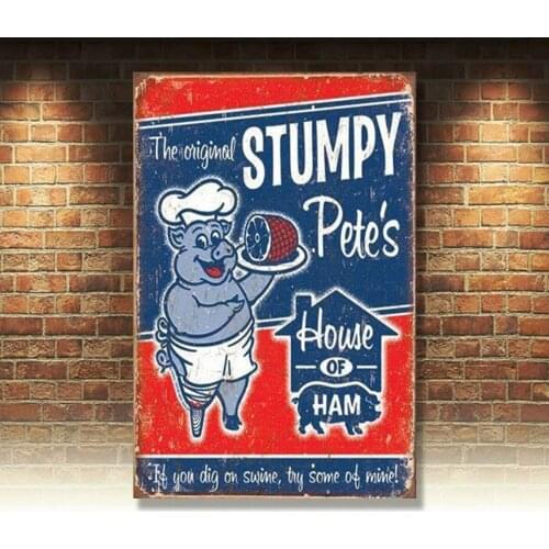 Metal Tin Sign original house of ham Pub Home Vintage Retro Poster Cafe ART