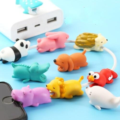 Lovely Cable Protector Management Animal Cable Winder Cable Shaped Tiger Cable Dog Shape Earphone Accessories for iphone 8 7 6