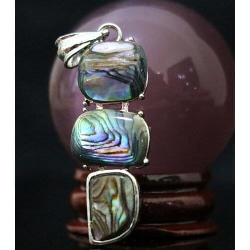 Fashion Classics Newly Fashion Natural Blue Abalone Shell Rectangle Pendant Fit Necklace Diy Jewelry Accessories B1135