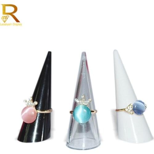 Wholesale 5/10/20 Pcs/lot Acrylic Finger Cone Model Ring Storage And Carrying Stand Rack Holder Counter Top Mini Jewelry