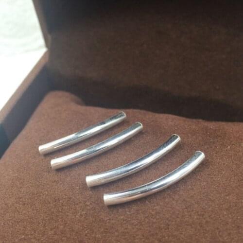 " Fake One Penalty Ten " 2*15MM 24Pcs/5G/Pack Sterling S925 Jewelry Bend Spacer Beads Jewelry Findings & Accessories