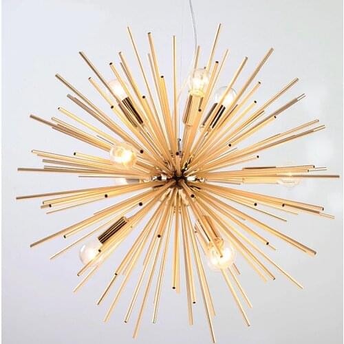 Post-modern Gold Pendant Lights Living Room Restaurant Study led radiation sphere art Personality design pendant lamp