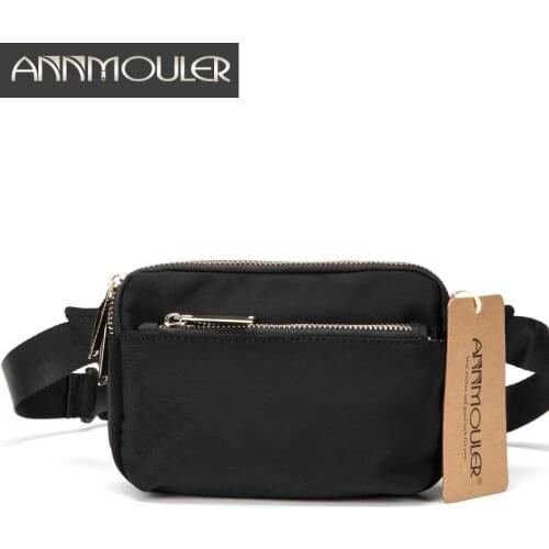 Annmouler High Quality Unisex Waist Bag Small Waterproof Fanny Pack 3 Colors Trip Zipper Pocket Waist Packs Fashion Chest Bag