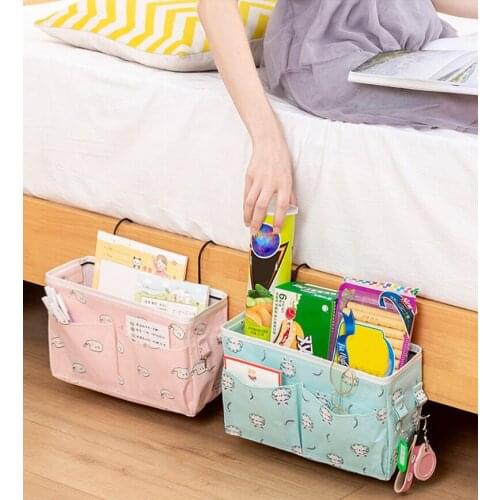 Bedside Storage Hanging Bag Fabric Multifunctional Bed Table Sundries Storage Bags Home Bedroom Student Dormitory Organizer