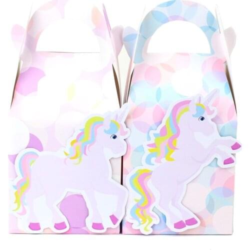Pink Unicorn Favor Box Candy Box Gift Box Cupcake Box Kids Birthday Party Supplies Decoration Event Party Supplies