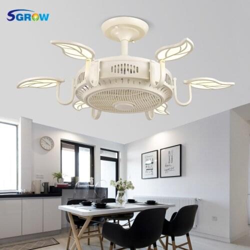 SGROW Remote Control Modern Minimalist Negative Ion Ceiling Fan Light Home Living room Restaurant Silent Purifier Fan Lamp