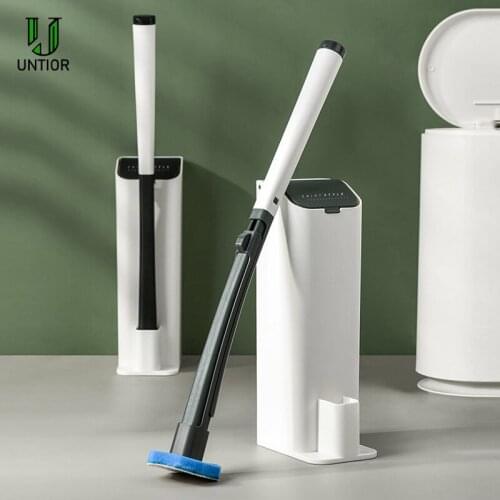 UNTIOR Replaceable Toilet Brush Head Sets Disposable Cleaning Brush Holder For Bathroom Accessories No Dead Angle Cleaning Tools