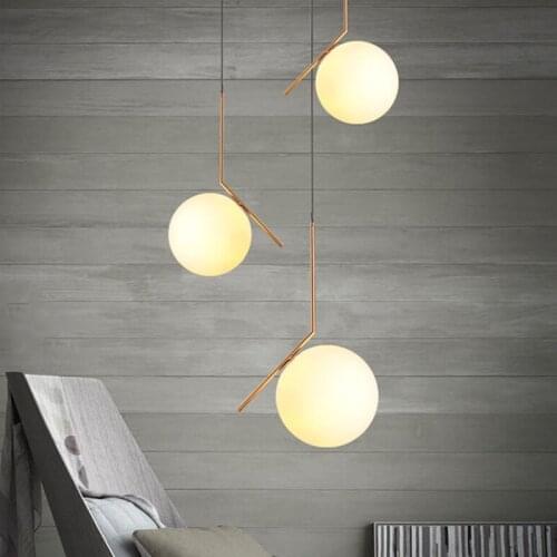 Glass Ball Pendant Light For Bedroom Modern living Room LED Pendant Lamp Nordic Pendant Lights Fixture Home Indoor