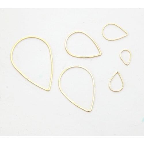 SUTI 50pcs/lot Pure Copper Gold-color Popular Geometric Water Drop Pattern Earrings Pendants DIY Hand made Jewelry Accessories